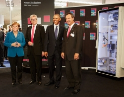 Merkel i Obama na targach HMI w Hanowerze