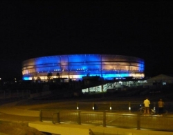Stadion Miejski we Wrocławiu oświetlony lampami LED