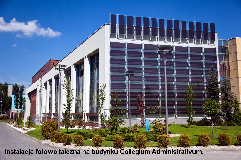 Istniejąca instalacja fotowoltaiczna na budynku uczelni