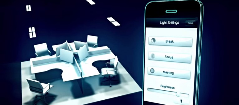Sterowanie za pomocą smartfona Zintegrowany system oświetlenia biura Philips