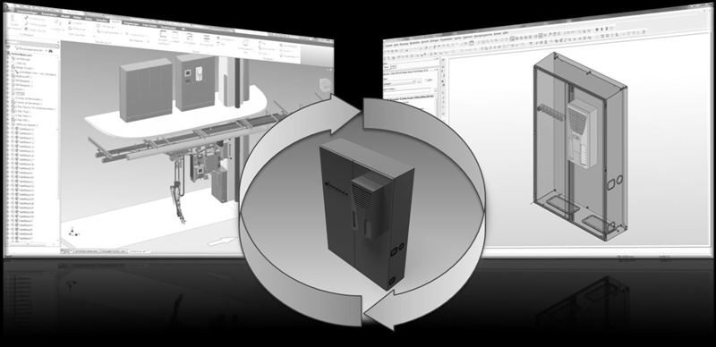 Eplan Design Space Exchange (DSE) obsługuje dane interdyscyplinarne pomiędzy konstrukcją mechaniczną i technologią systemów sterowania w konstrukcji szaf rozdzielczych i sterujących Eplan Design Space Exchange (DSE) obsługuje dane interdyscyplinarne pomiędzy konstrukcją mechaniczną i technologią systemów sterowania w konstrukcji szaf rozdzielczych i sterujących