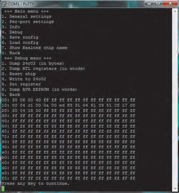 Rys. 13. Podmenu Debug Rys. 13. Podmenu Debug