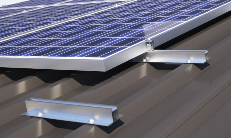 Mocowanie systemy solarne bez użycia szyn na dachach pokrytych blachą trapezową Mocowanie systemy solarne bez użycia szyn na dachach pokrytych blachą trapezową