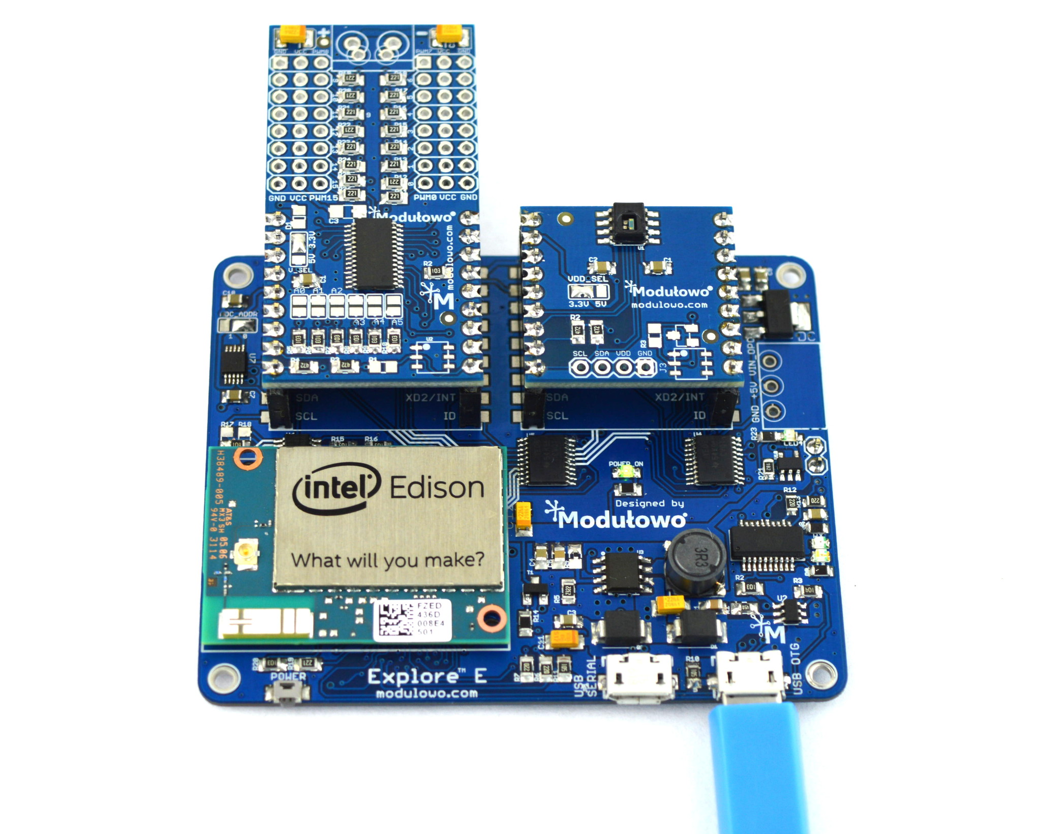 zestaw rozwojowy Modulowo&reg; Explore E&trade; dla platformy komputerowej Intel&reg; Edison, kompatybilnej z Arduino&reg; i Linux