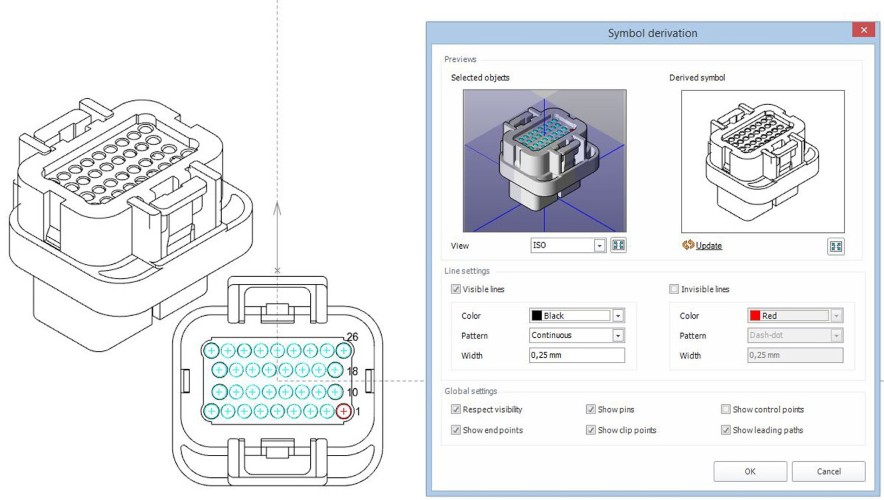 Funkcja asystenta pomaga użytkownikom w ekstrapolacji symboli 2D przy tworzeniu diagramu tablicy montażowej z istniejących modeli 3D. Funkcja asystenta pomaga użytkownikom w ekstrapolacji symboli 2D przy tworzeniu diagramu tablicy montażowej z istniejących modeli 3D.