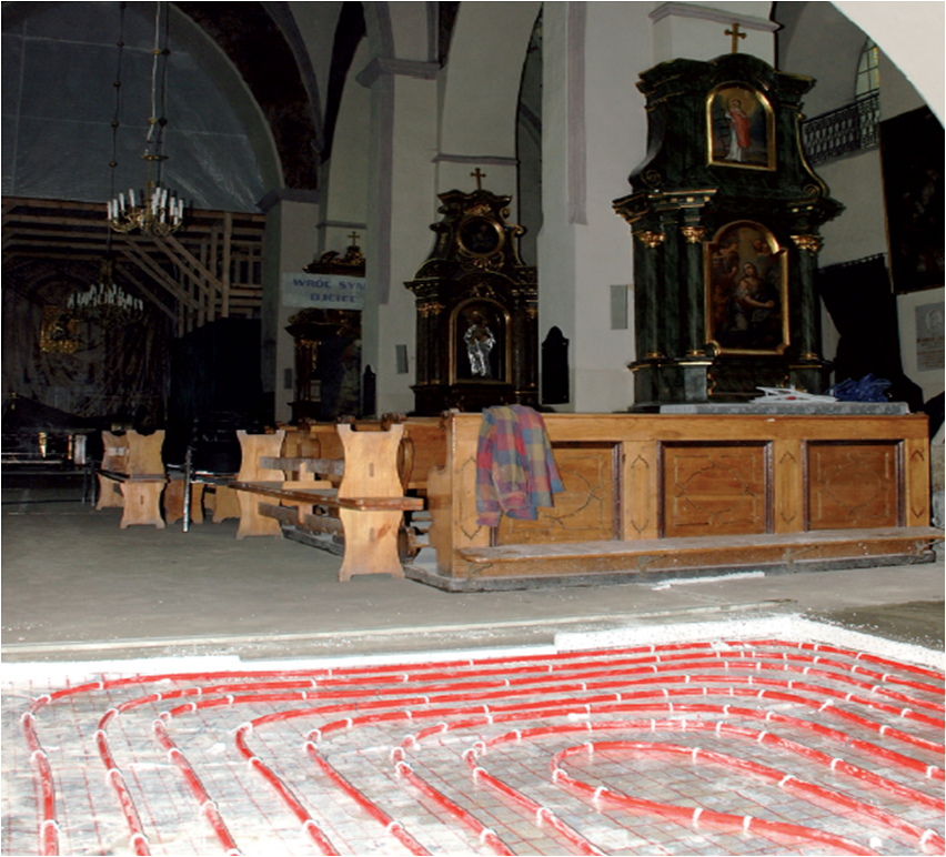 Ogrzewanie podłogowe w Kościele pw. Wniebowzięcia Najświętszej Maryi Panny w Kraśniku Ogrzewanie podłogowe w Kościele pw. Wniebowzięcia Najświętszej Maryi Panny w Kraśniku,