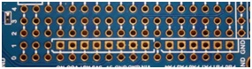 Rys.11a. Zaznaczony obszar do wlutowania złączy kompatybilnych z Arduino UNO (część analogowa)