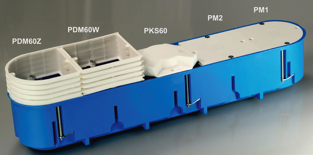Pokrywy i pierścienie przedłużające w puszce Multibox 2 – P5X60D Pokrywy i pierścienie przedłużające w puszce Multibox 2 – P5X60D