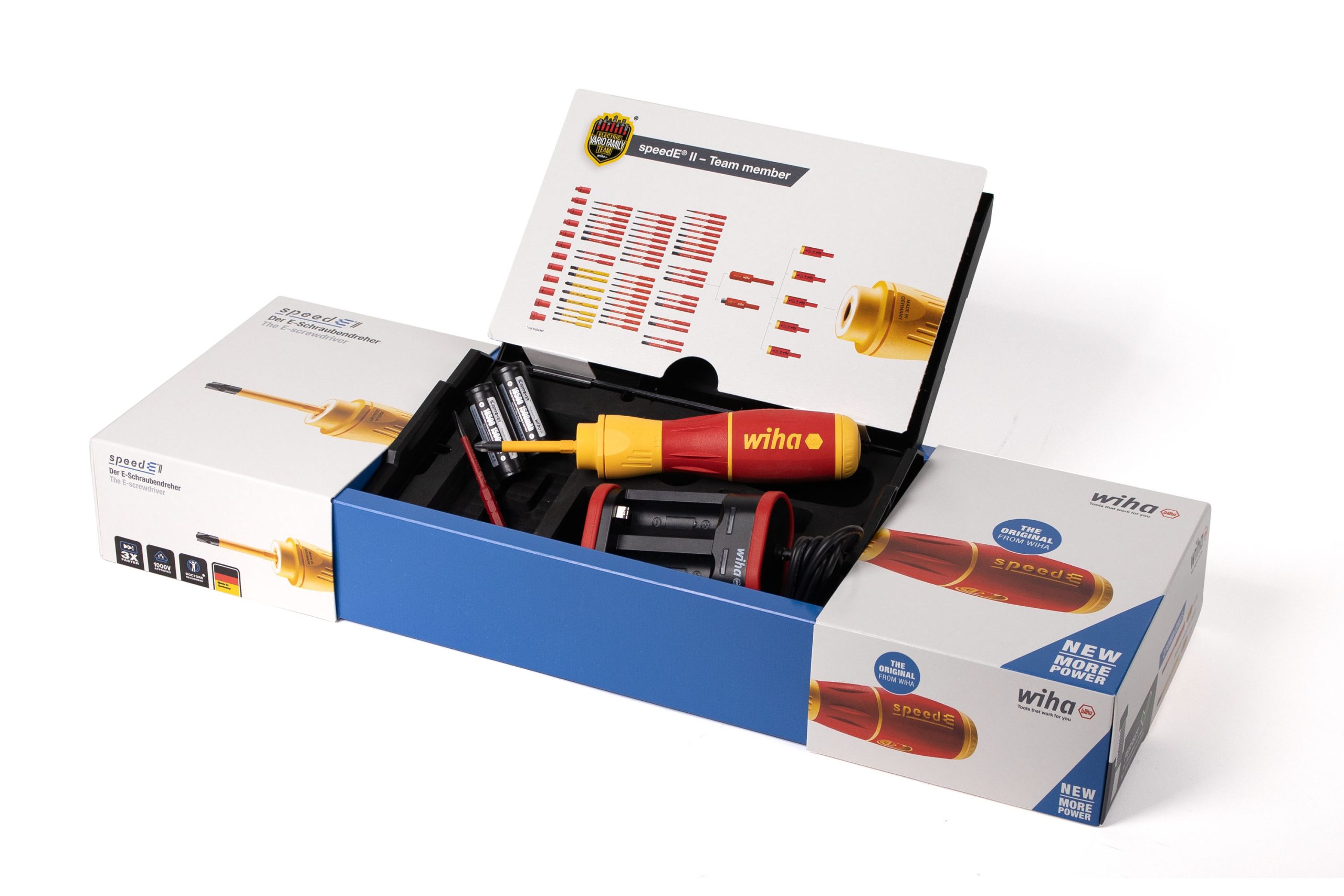 W nowym zestawie speedE&reg; II Set znajdują się opr&oacute;cz wkrętaka elektrycznego dwa akumulatory, dedykowana ładowarka, czerwony bit slimBit i ż&oacute;łty bit Power slimBit oraz kaseta L-Boxx Mini, służąca do przechowywania i transportowania.