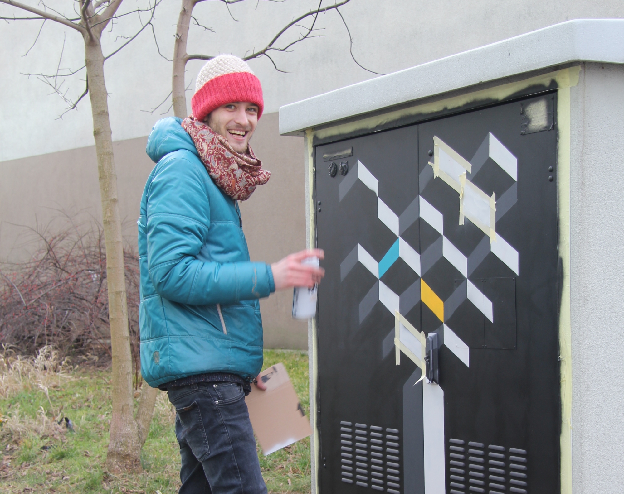 Graffiti na skrzynkach elektrycznych Kacper Mutke