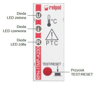 Panel czołowy przekaźnika RPN-1TMP-A230