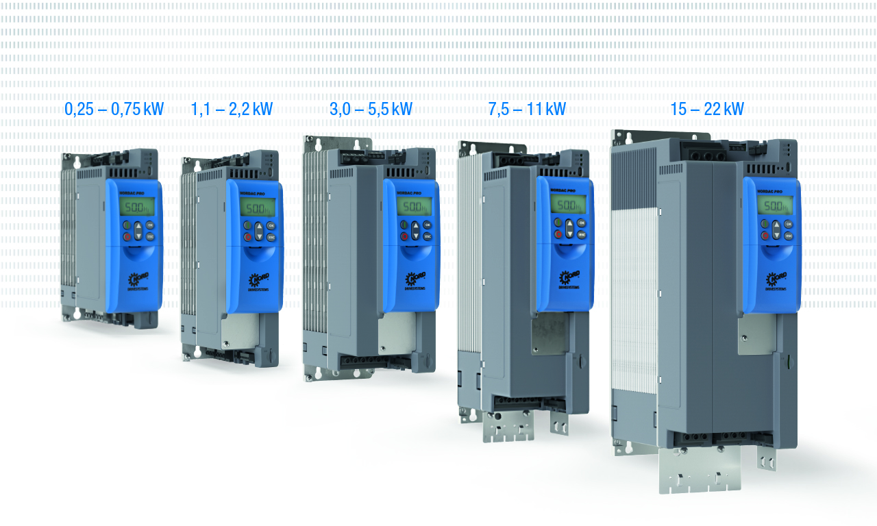 Nowa seria przetwornic do szat sterowniczych Nordac Pro SK 500P od Nord Drivesystems zostanie rozszerzona, by objąć dwa poziomy mocy, od 0,25 do 22 kW.