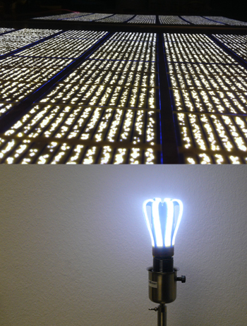 Płaski panel oświetleniowy i lampa z mikrodiodami LED
