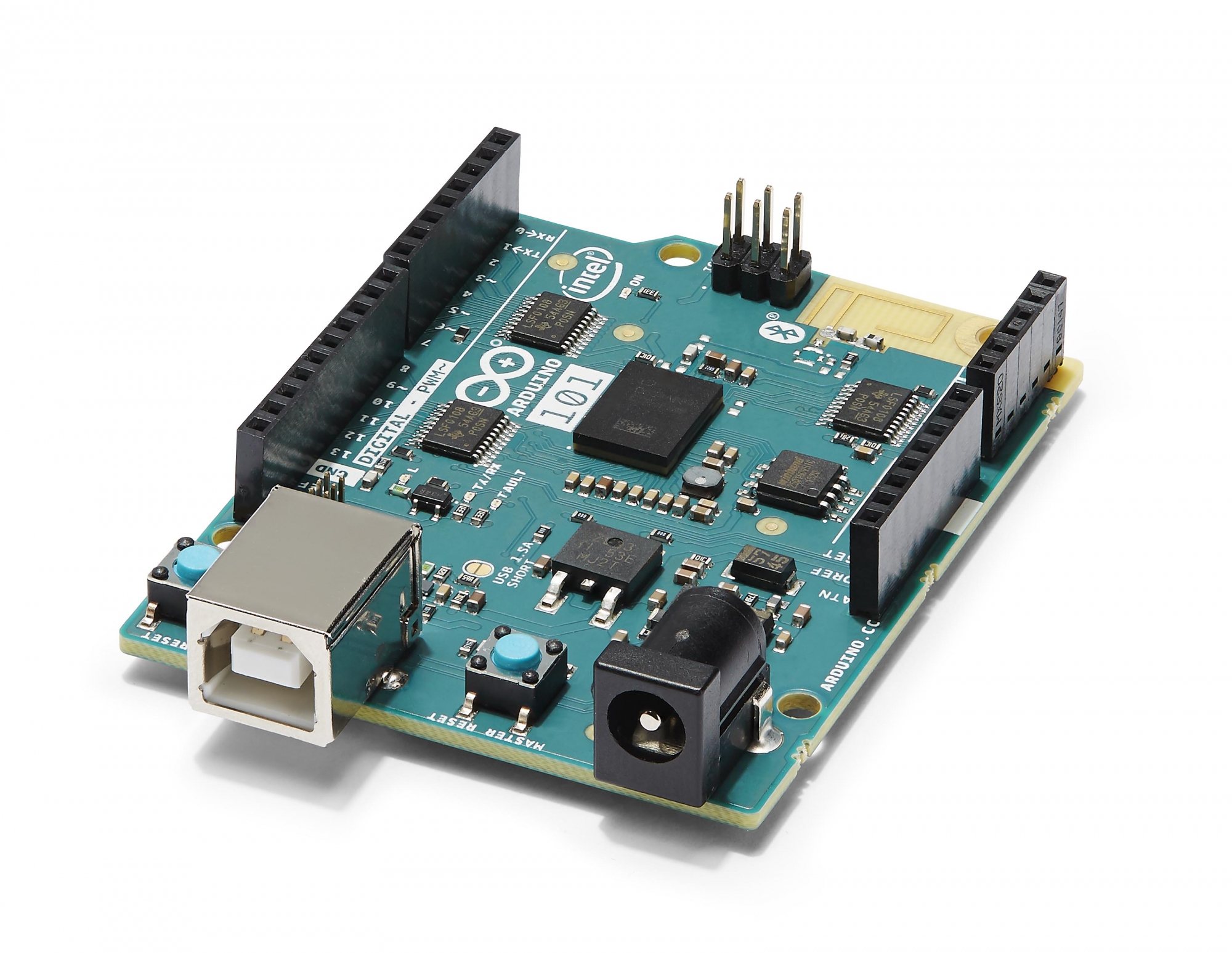 Płytka Arduino 101 napędzana miniaturowym modulem Intel Curie