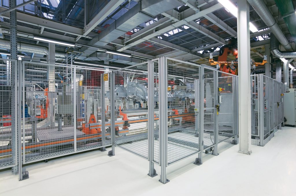Dzięki komponentom EcoSafe firmy Bosch Rexroth wygrodzenia ochronne można montować w sposób szybszy i bardziej elastyczny, przy niższych kosztach (Zdjęcie: Bosch Rexroth AG)
