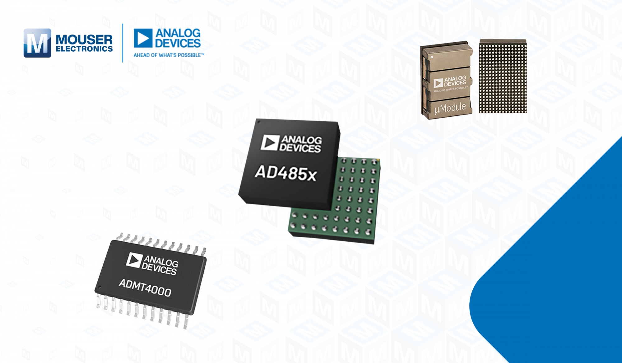 Rozwiązania Analog Devices do konwersji danych, zarządzania energią i kondycjonowania sygnałów w ofercie Mouser Electronics