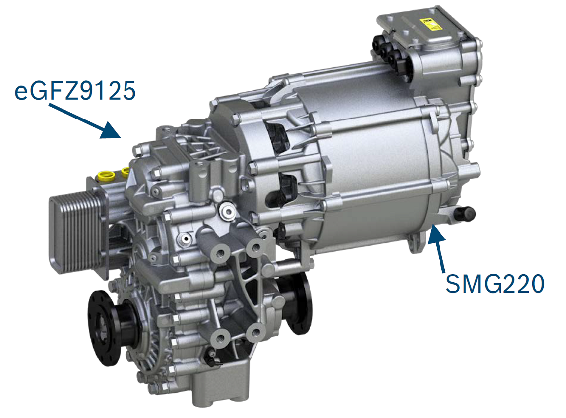 Napęd układu jazdy - silnik BOSCH SMG220 i przekładnia eGFZ9125 firmy Bosch Rexroth