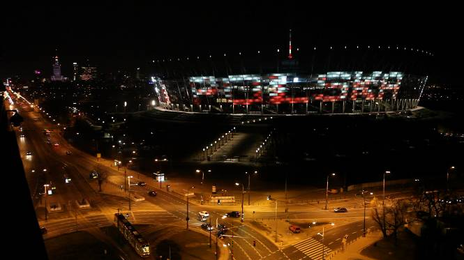Iluminacja fasady Stadionu Narodowego w Warszawie Iluminacja fasady Stadionu Narodowego w Warszawie