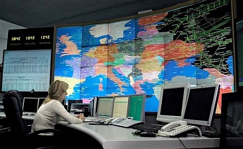Rys. 11. Sala kontroli sieci przesyłowej gazowej Gazpromu w Moskwie (Rosja)