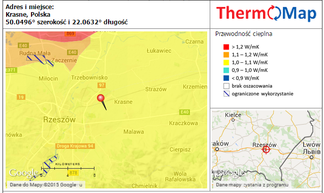 Mapa potencjału płytkiej geotermii w polskiej wersji językowej