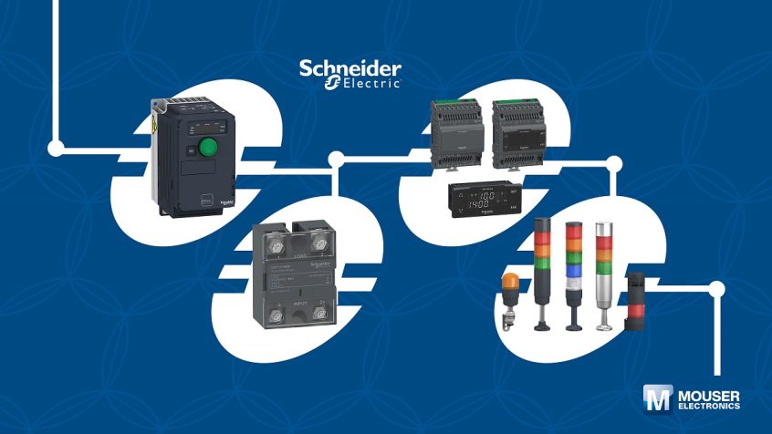 Mouser Electronics dostarcza szeroką gamę rozwiązań przemysłowych Schneider Electric