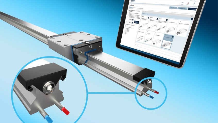Nowość w konfiguratorze online szyn prowadzących firmy Bosch Rexroth: prowadnice szynowe rolkowe z opatentowaną opcją regulacji temperatury TCRS dla obrabiarek o wysokiej precyzji. (Źródło ilustracji: