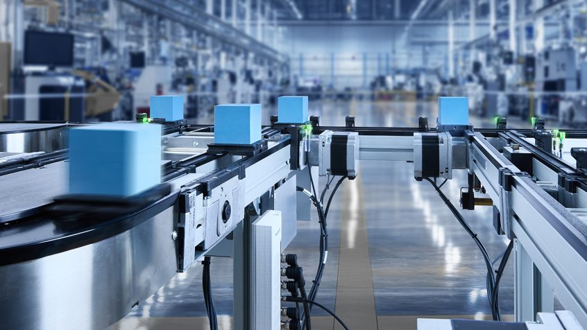 System transportowy TS 1 z kompaktowymi silnikami krokowymi 48 V pozwala na tworzenie małych układów systemowych. (Źródło ilustracji: Bosch Rexroth AG)