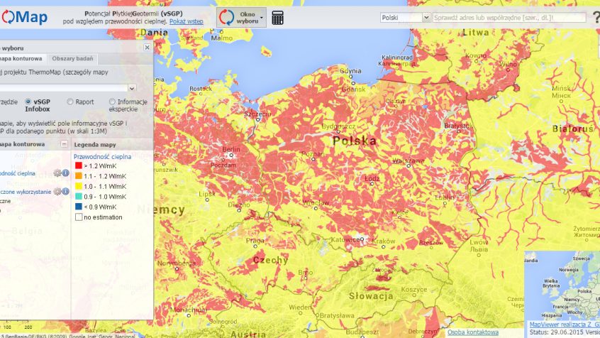 Mapa potencjału płytkiej geotermii w polskiej wersji językowej