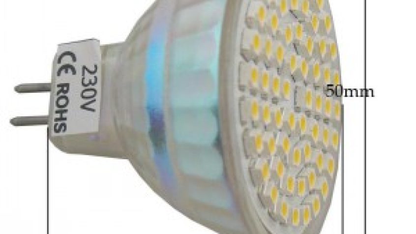 Żarówka ledowa MR16 Biała ciepła 230V 3.5W (46W) – 60×3528 SMD, 240LM, 3000K - LEDON TIME