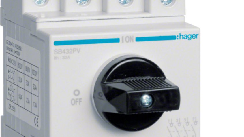 Modułowy rozłącznik izolacyjny do systemów fotowoltaicznych Hager SB423PV