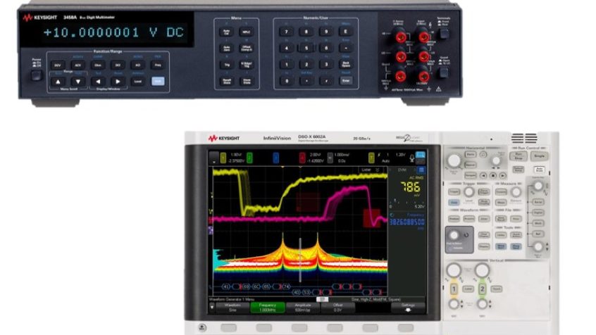 Oscyloskopy, cyfrowe multimetry, zasilacze, rejestratory danych i inna aparatura firmy Keysight