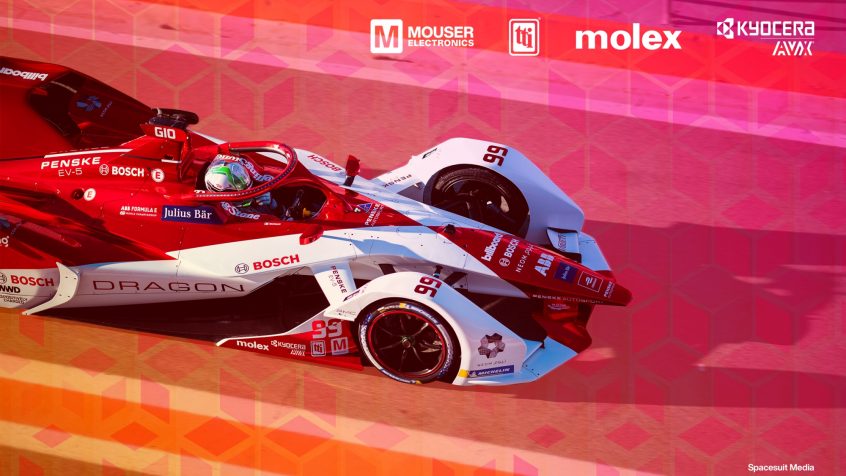 Mouser współpracuje z zespołem wyścigowym Formuły E DRAGON / PENSKE AUTOSPORT ósmy sezon z rzędu