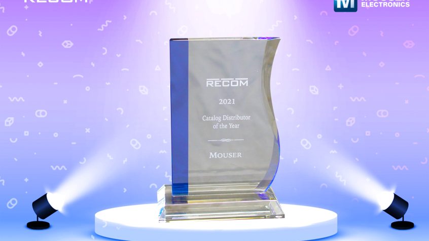 Mouser otrzymuje tytuł dystrybutora roku 2021 o wysokim standardzie obsługi od firmy RECOM