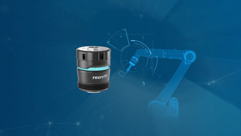 Wspierany czujnikami moduł kompensacyjny dla robotów przegubowych i liniowych: Smart Flex Effector zwiększa precyzję i wydajność, pozwala uniknąć błędów i umożliwia większą automatyzację. (Źródło zdjęcia: Bosch Rexroth AG)