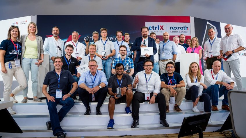 Pięciu finalistów konkursu ctrlX developR Challenge przekonało jury do swoich innowacyjnych pomysłów. (Źródło ilustracji: Bosch Rexroth AG)