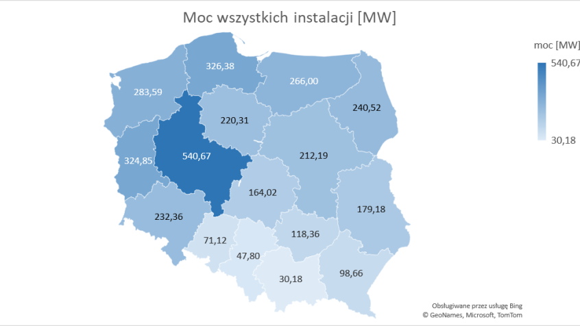 Mapa nasłonecznienia Polski