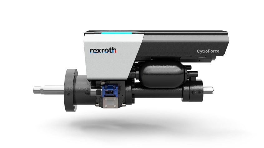 Samodzielny siłownik CytroForce-M firmy Bosch Rexroth charakteryzuje się prostą konstrukcją i zapewnia pełną gęstość mocy systemów hydraulicznych. (Źródło ilustracji: Bosch Rexroth AG)