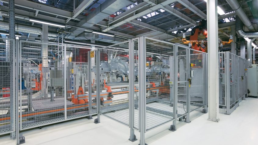 Dzięki komponentom EcoSafe firmy Bosch Rexroth wygrodzenia ochronne można montować w sposób szybszy i bardziej elastyczny, przy niższych kosztach (Zdjęcie: Bosch Rexroth AG)