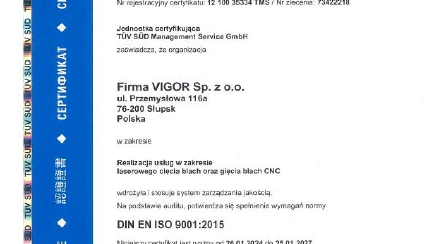 Certyfikat ISO 9001:2015 – co oznacza i dlaczego warto wybrać firmę posiadającą taki certyfikat?