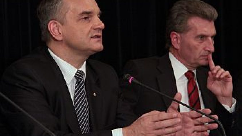Waldemar Pawlak i Günther Oettinger