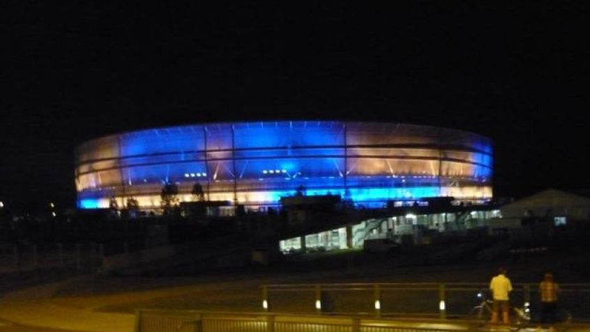 Stadion Miejski we Wrocławiu oświetlony lampami LED
