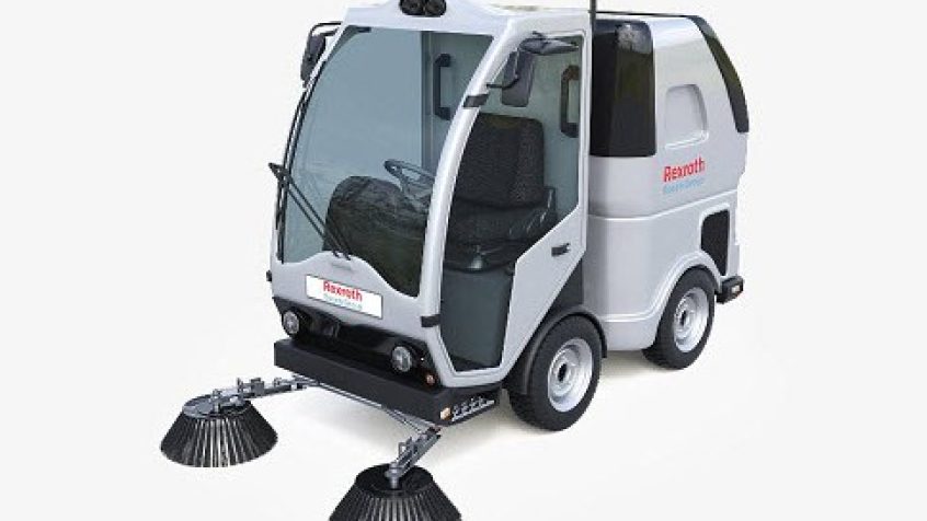HET – High Efficiency Traction – na przykładzie zamiatarki ulic, umożliwia przełączanie automatyczne na tryb napęd na wszystkie koła przy zachowaniu wysokiej sprawności układu napędowego jazdy, fot. Bosch Rexroth