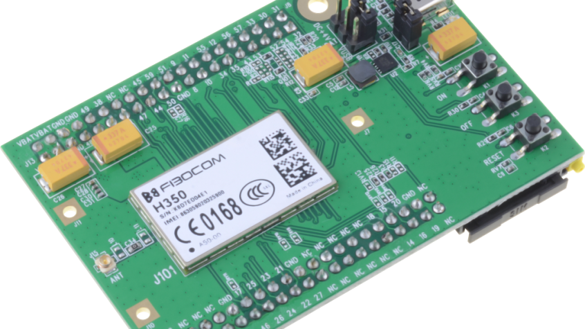 Płytka PCB z modułem FIBOCOM ADAPTOR H350