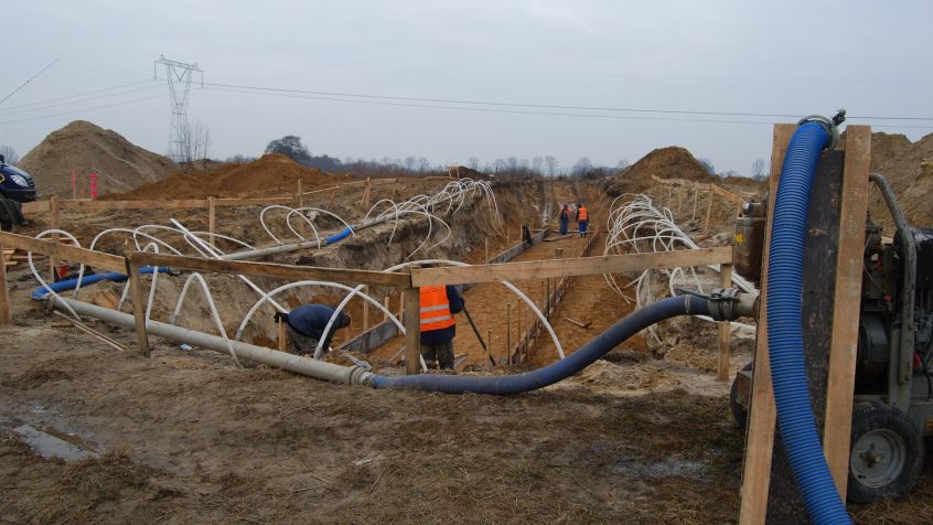 Odwadnianie wykopów budowlanych za pomocą igłofiltrów
